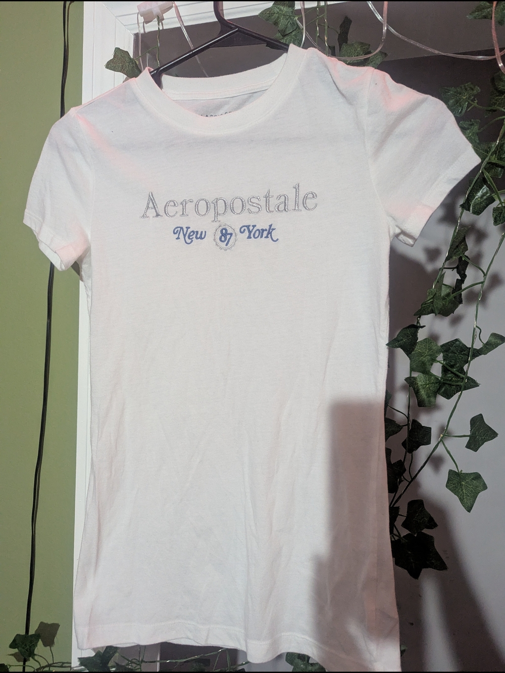 Aeropostale White Tee with Blue 'New York' Script